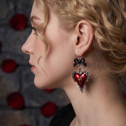 Alice Heart Set | Red Heart Necklace & Earrings